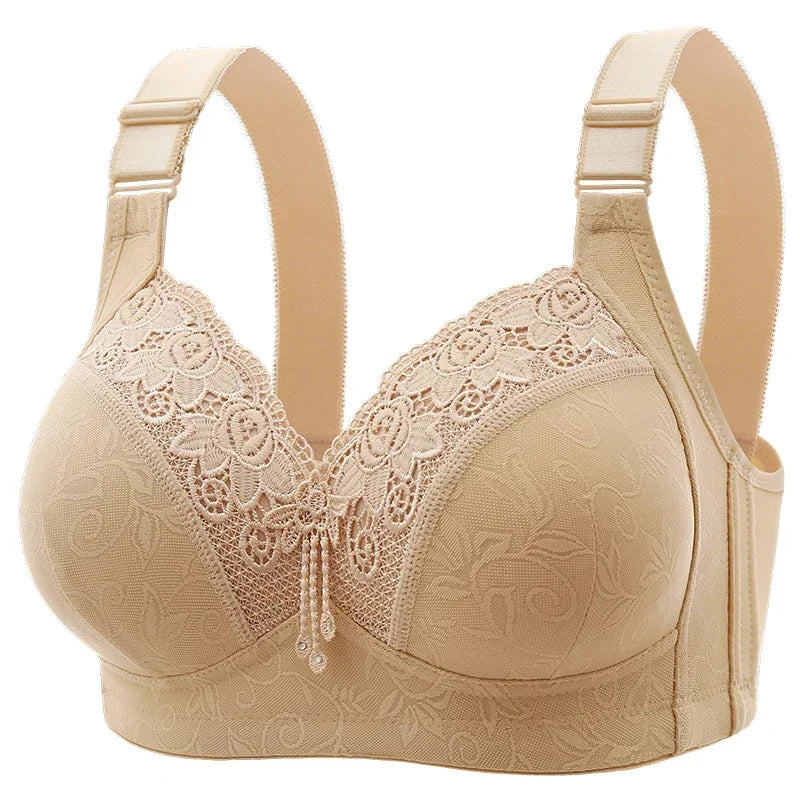 Large Luxury Lace Without Steel Ring Nursing Bra