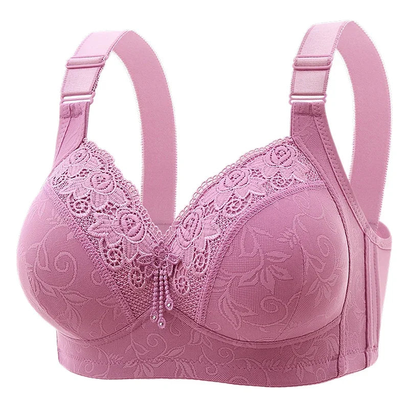 Large Luxury Lace Without Steel Ring Nursing Bra