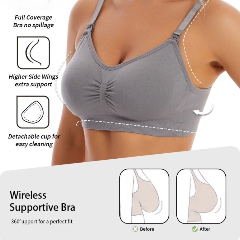 Wirefree Nursing Clothing Cotton Breastfeeding Bra