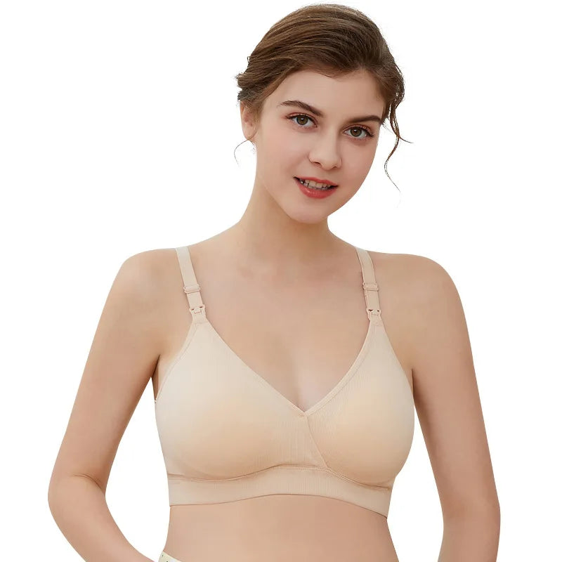 Maternity Nursing Bra Seamless V Neck