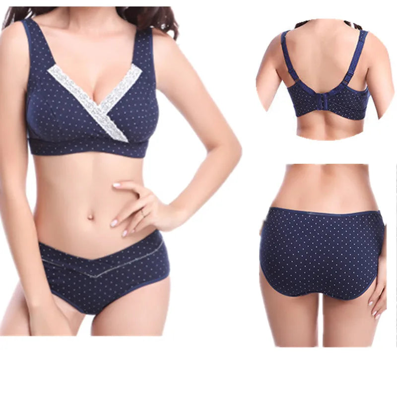 Cotton Maternity Bra + Panties Sets