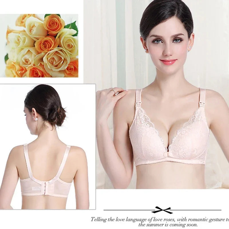 Maternity Lace Trim Nursing Bra