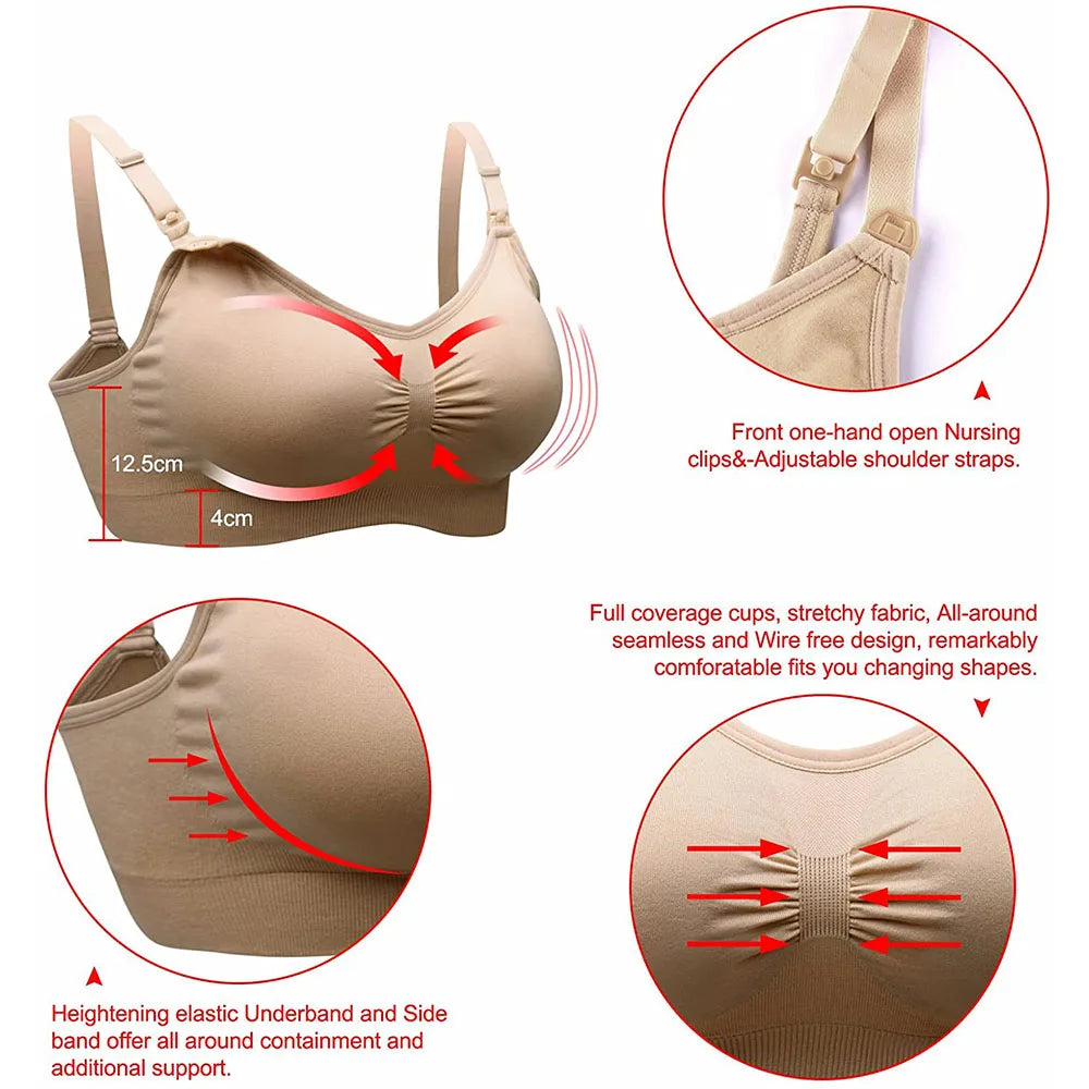 Wirefree Nursing Clothing Cotton Breastfeeding Bra