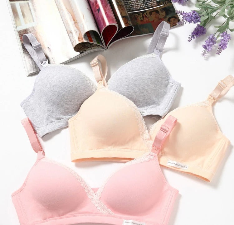 Wire-Free Cotton Nursing Bra – Soft Breastfeeding Support