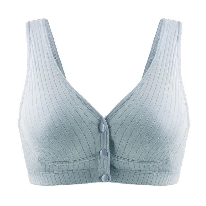Pure Cotton Wireless Nursing Bra – Seamless Front Buckle Design