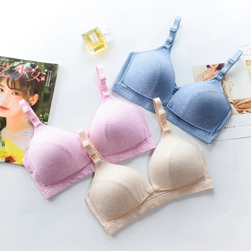 Wire-Free Cotton Nursing Bra – Soft Breastfeeding Support