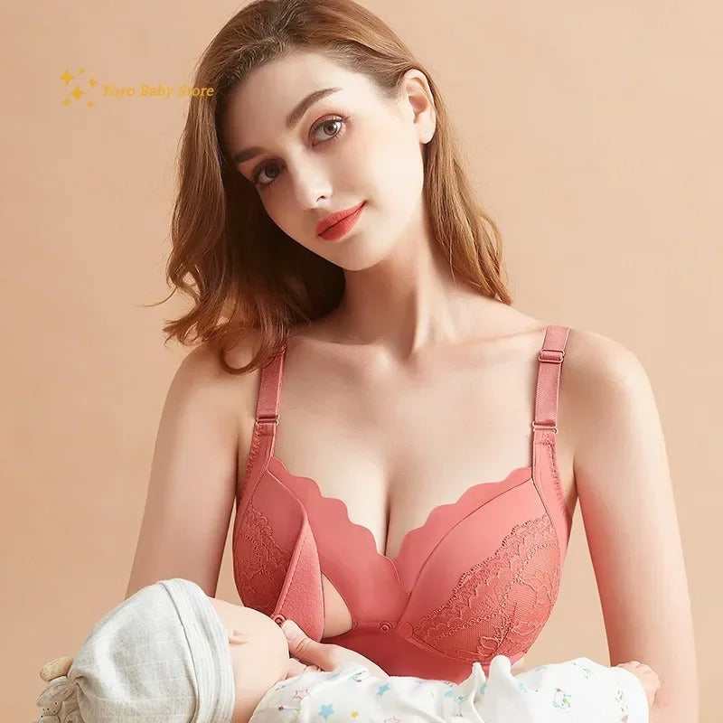 Front Open Nursing Bralette – Wire-Free Cotton Bra for Breastfeeding